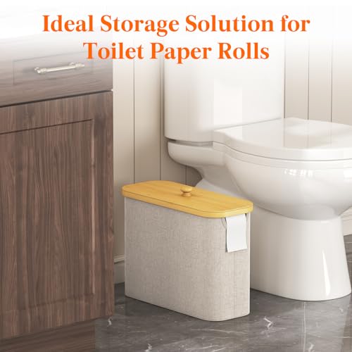 Lifewit Toilet Paper Storage Holder, Large Stand Basket, 23L, Beige - color: Beige, size: 23L