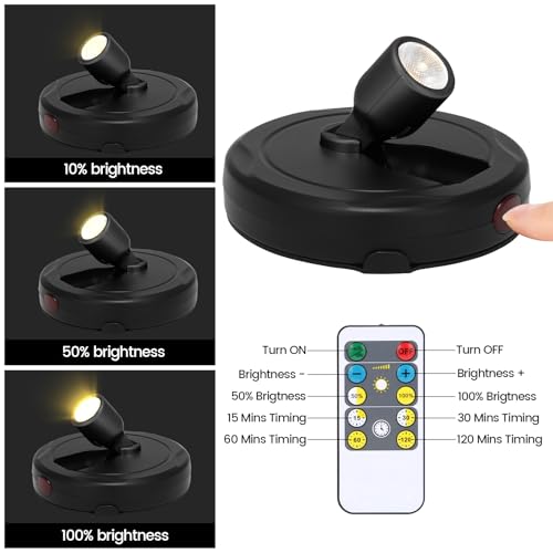 Wireless Spotlight Battery Powered, Accent Light for Indoor Plant Tree - color: Black