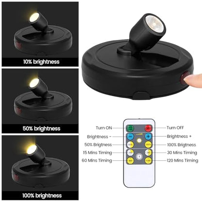 Wireless Spotlight Battery Powered, Accent Light for Indoor Plant Tree - color: Black