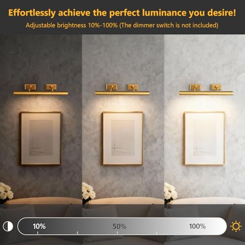 24 inch Brass Picture Light Hardwired Picture Light for Wall - color: Brass, size: 24in