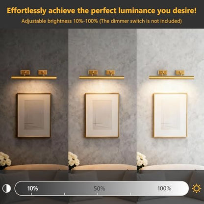 24 inch Brass Picture Light Hardwired Picture Light for Wall - color: Brass, size: 24in