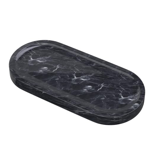 Polishing Bathroom Tray with Anti Slip Foot Pad,9.8x4.7x0.7in,Grey - color: Gray