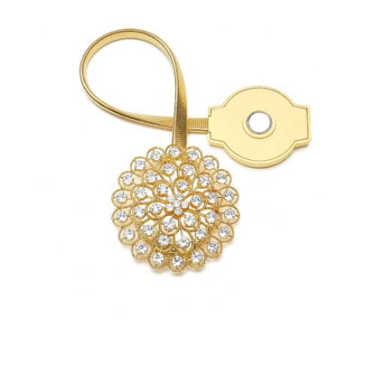Magnetic Tiebacks for Curtain 2 Pack, Gold Crystal Flower Holdback - color: Gold