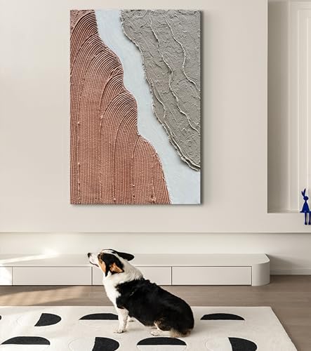 Hand Painted Abstract Thick Texture Art Oil Painting Minimalism Wall Art Oil Painting Texture Wall Art on Canvas 36x24 Inch - color: Yi002