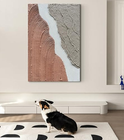 Hand Painted Abstract Thick Texture Art Oil Painting Minimalism Wall Art Oil Painting Texture Wall Art on Canvas 36x24 Inch - color: Yi002