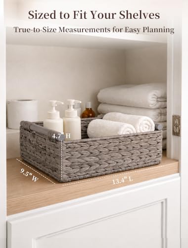 Wicker Basket, Large Basket for Gift Baskets Empty, 13.4x9.5x4.7in - color: Gray, size: Medium