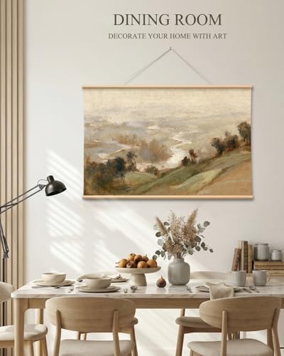 VIYYIEA Extra Large Canvas Wall Art - Abstract River Landscape, 54x36 Inch - color: Golden Loess Hillslope