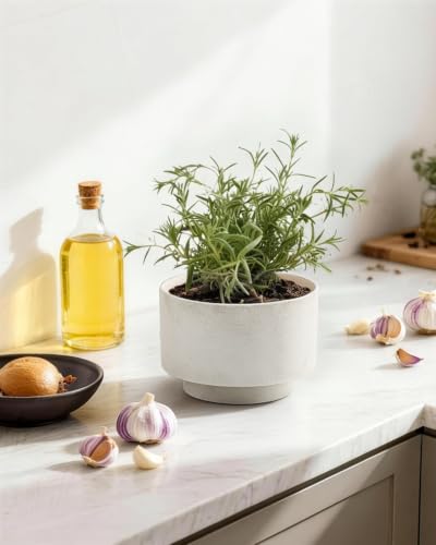 Succulent Pots, 8"+6" Plant Pots, Ceramic Planters for Indoor Plants - color: White