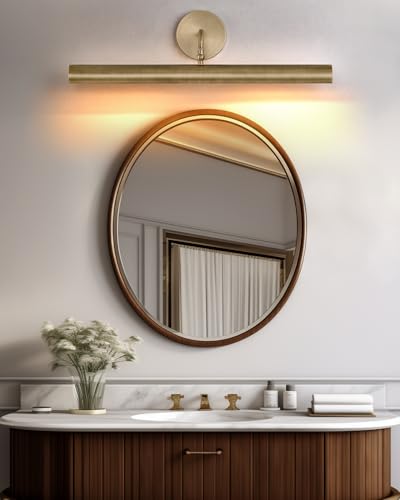 Hardwired Picture Light 30", Brass Art Display Wall Lamp, 180° Rotatable - size: 30 inch