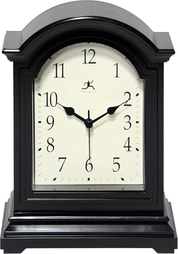 Infinity Instruments Miniature Grandfather Clock for Mantle, Vintage Table - color: Black