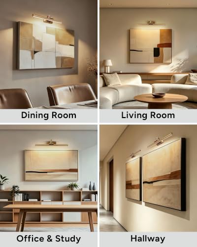 15.6" Battery Operated Picture Light for Wall Art, Brass Finish - size: 15.6 Inch