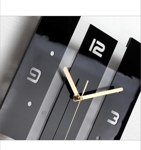 SHISEDECO Creative Mute Modern Acrylic Pendulum Wall Clock Black and White