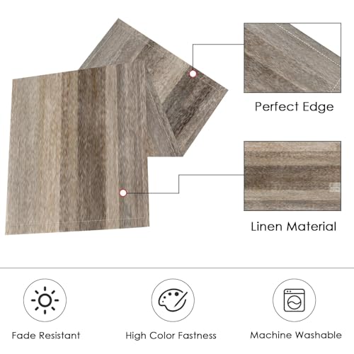 ArtSocket Table Runner and Placemats Set of 6, Art Brown Grey Art Dining - color: Abstract Brown