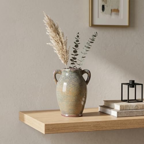 Sunddo Rustic Ceramic Flower Vase, 8 Inch - color: Brown - 8, size: 8 Inch