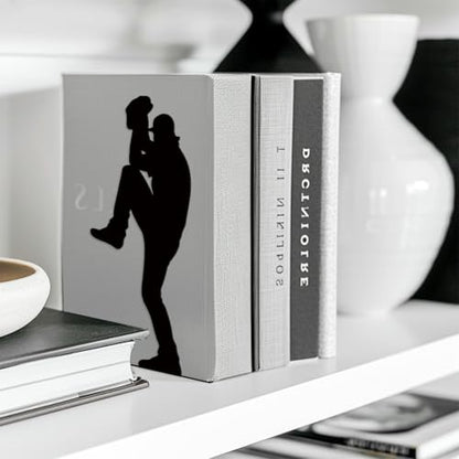 Peacoblue 5.3"x4.3"x7.9" Metal Bookends, Heavy Duty Book Ends for Shelves - style: Baseball