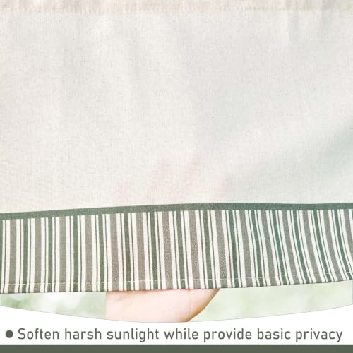 Striped Linen Valances for Windows 54x15 Inch for Rustic Farmhouse Decor