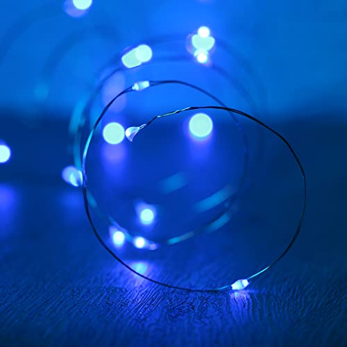 XINKAITE Waterproof LED Fairy String Lights - Starry DIY Decoration for Indoor & Outdoor Parties, Christmas, Holidays (10FT/3Meters, Blue) - color: Blue, size: 10 ft