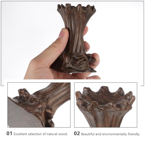 EXCEART Wooden Crystal Ball Stand 3.54 in Wood Base for Globe Sphere Display Round Holder Tray for Ball Vase Fish Tank Home Decor Accent - size: 9X4.5cm