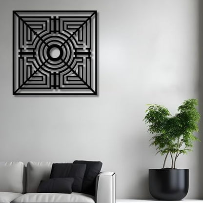 Metal Wall Decor | 17'' x 17'' x 0.05'' Mandala Art Themed Wall Decorations | Handmade Indoor and Outdoor Wall Art (17'' x 17'', Mandala II, Black) - size: 17'' x 17'', style: Mandala II
