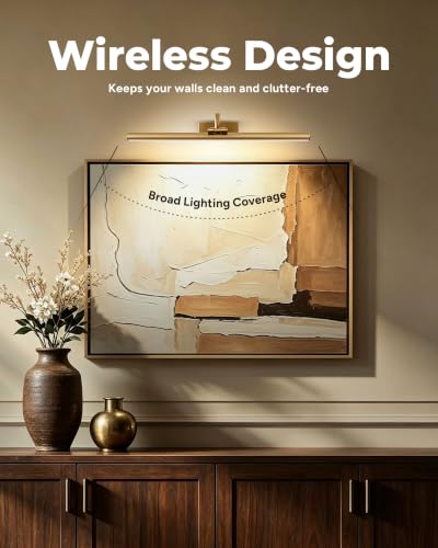 23.6" Gold Battery Picture Light for Wall Art - size: 23.6 Inch