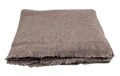 Cashmere Blanket – Hand Woven 100% Cashmere Wool Throw Blanket, 135 x 270 cm – Plain Cozy, and Soft Blanket for Bed, Sofa, or Couch - Made in Nepal - color: Dark Brown