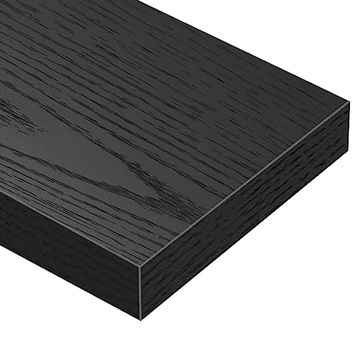 QEEIG Extra Long Floating Shelves for Wall (Black, Set of 2, 47.2") - color: B. Black, size: 47.2"