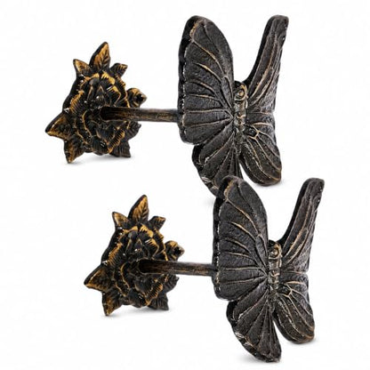 Butterfly Curtain Holdbacks Rustic Metal Set of 2