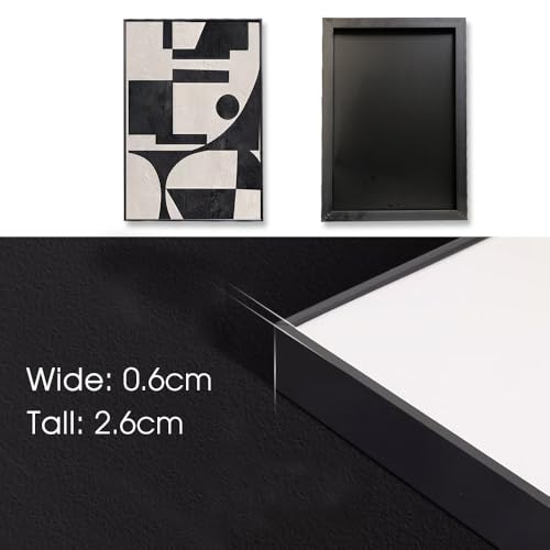 QKF 3Pcs Black White Geometric Textured Crystal Framed Canvas Wall Art Set - color: Retro Black And White, size: 16" X 24" X 3 pieces