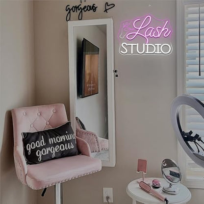 Lash Studio Neon Sign Eyelashes Room Neon Signs Lash Tech Gifts - color: Colorful-A-eyelash