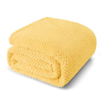 Whale Flotilla Soft Fleece Queen Size Bed Blanket, Yellow - color: Yellow, size: Queen(90x90 In)