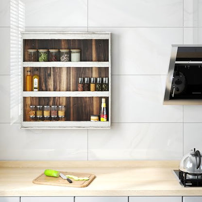 Nisorpa 3 Tier Spice Rack Wall Mount,19.68 x 3.35 x 21.25 Inches - color: Paulownia