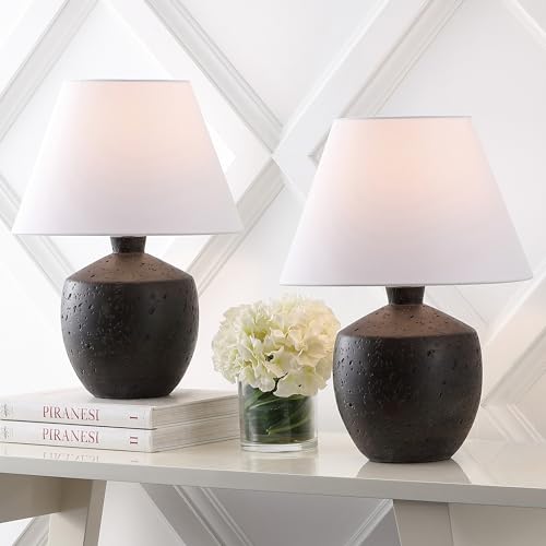 JONATHAN Y Myron 18" Concrete Effect Table Lamp, Black, Set of 2 - color: Black