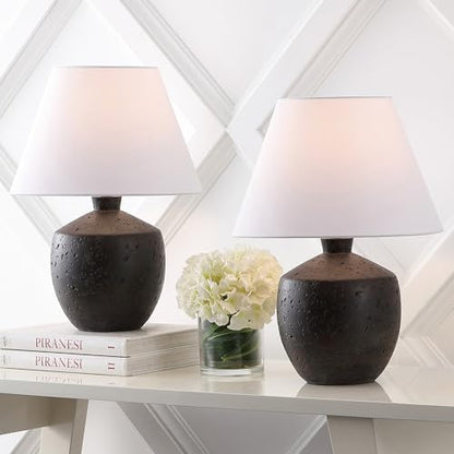 JONATHAN Y Myron 18" Concrete Effect Table Lamp, Black, Set of 2 - color: Black