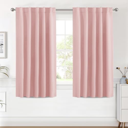 H.VERSAILTEX Blackout Curtains Thermal Insulated Window Treatment Panels Room Darkening Blackout Drapes for Living Room Back Tab/Rod Pocket Bedroom Draperies (2 Panels, Baby Pink, 42 x 54 Inch) - color: Baby Pink, size: 42"W x 54"L (Pack of 2)