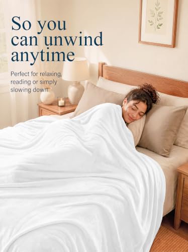 Utopia Bedding Ultra Soft Fleece Bed Blanket Throw Size White (50x60 Inch) - color: White, size: Throw (50x60 Inch)
