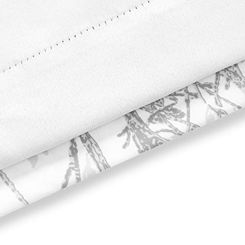 DriftAway Tree Branch Lined Valance Double Layer Blackout Thermal Insulated Abstract Ink Printing Window Curtain Valance Rod Pocket 52 Inch by 24 Inch Plus 2 Inch Header Silver Gray 1 Pack - color: Silver Gray, size: 52"W x 24"L (Pack of 1)