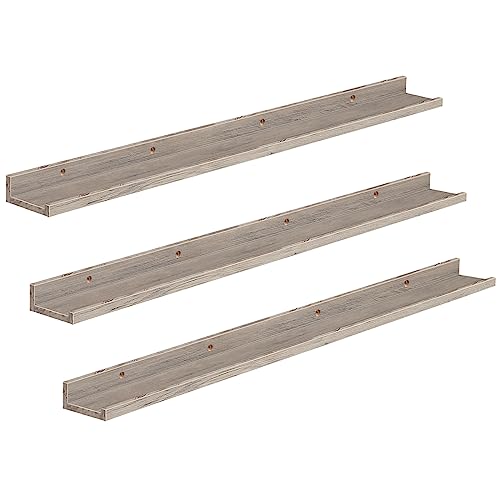 HOOBRO Floating Shelves, Wall Shelf Set of 3, 47.2 Inches Hanging Shelf - color: Greige, size: 47.2 Inches