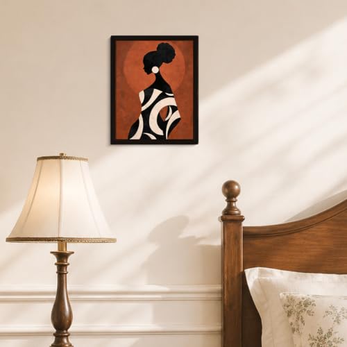 BIQRP African American Woman Silhouette Wooden Wall Art - color: BlackWoman