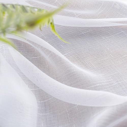 White Sheer Curtains 92 Inches Long Pinch Pleat Ceiling Curtains & Drapes - color: Bright White, size: 54"W x 92"L (Pack of 2)