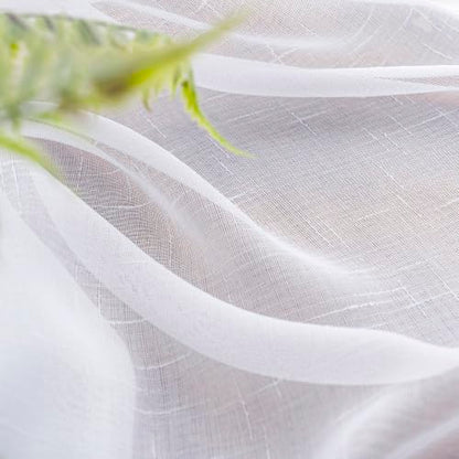 White Sheer Curtains 92 Inches Long Pinch Pleat Ceiling Curtains & Drapes - color: Bright White, size: 54"W x 92"L (Pack of 2)