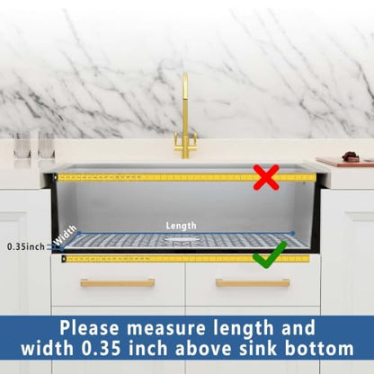 AWOKE Silicone Sink Protectors for Kitchen Sink, 30" x 16" Rear Drain Hole - size: 30 x 16 Rear Drain