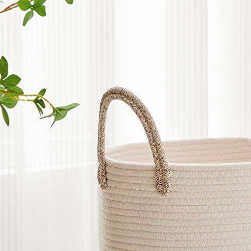 VIPOSCO 53L Tall Woven Laundry Basket Hamper, White Brown - color: Brown, size: 53L
