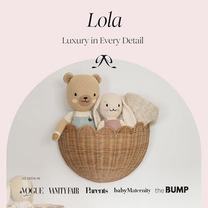BEBE BASK Scalloped Wicker Wall Basket - The Original - 16 x 10 x 7 In - color: Mocca