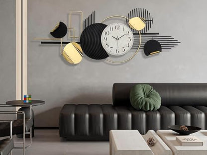Modern Large Wall Clock Decorative Metal Art for Living Room