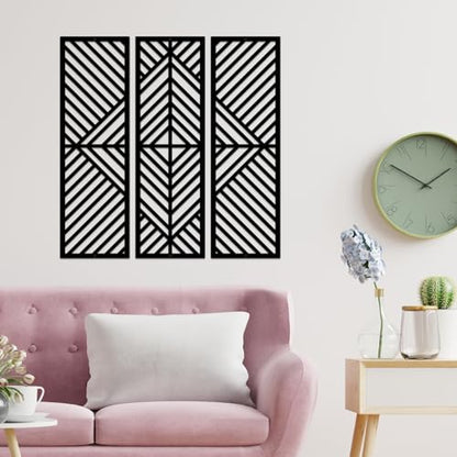ESTART 3 Pcs Geometric Home Metal Wall Decor, Minimalist Modern Wall Art