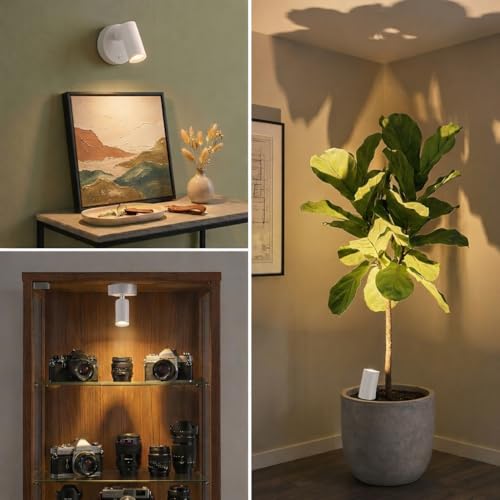 Magnetic Rechargeable Picture Light 2 Pack, Wireless Art Spotlight with Remote & Touch Control, 3 Color Temps Dimmable Wall Light, 2000mAh Battery Accent Lighting for Painting, Gallery, Display - color: White