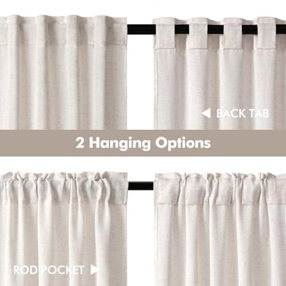 MIULEE Kitchen Curtain 24 Inch Long 2 Panels Natural Linen White Farmhouse - color: Natural Linen White, size: 26"W x 24"L (Pack of 2)
