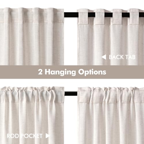 MIULEE Kitchen Curtain 36 Inch Long 2 Panels Natural Linen White Farmhouse - color: Natural Linen White, size: 26"W x 36"L (Pack of 2)