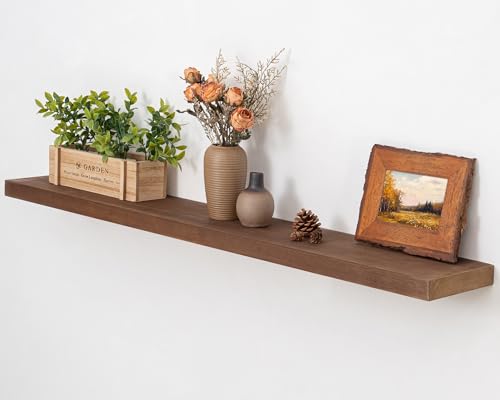 Axeman 48Inch Rustic Wood Floating Shelves 1Pack, Weathered Walnut - color: Weathered Walnut, size: 48inch