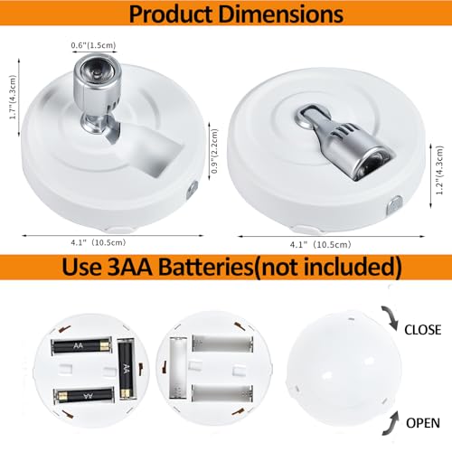 RAHAN Wireless LED Spotlight, Battery Powered Picture Lights, Uplighting Indoor, Tree Spotlight with Remote, Stick Spot Light for Wall Art Display Dartboard Painting Artwork Accent Closet, 2Pack - color: White-S